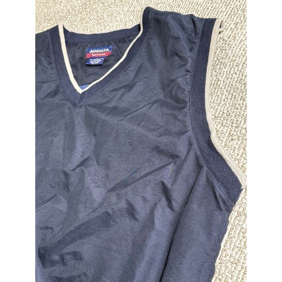 Augusta Sportswear Golf Vest Men’s Large Navy Blue Polyester Nylon 65378 - Picture 2 of 6